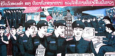 Propaganda Poster in Laos by Asienreisender